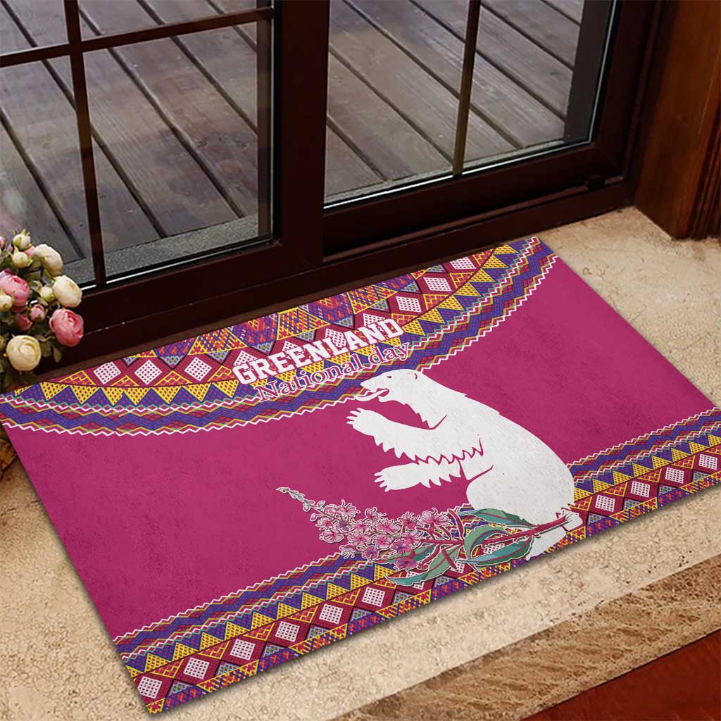 Greenland National Day Rubber Doormat Inuit Kalaallisuut style