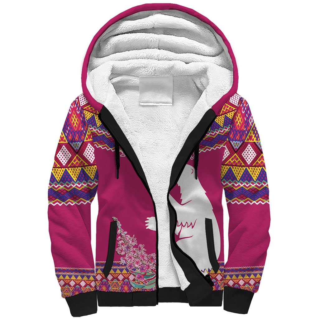 Greenland National Day Sherpa Hoodie Inuit Kalaallisuut style