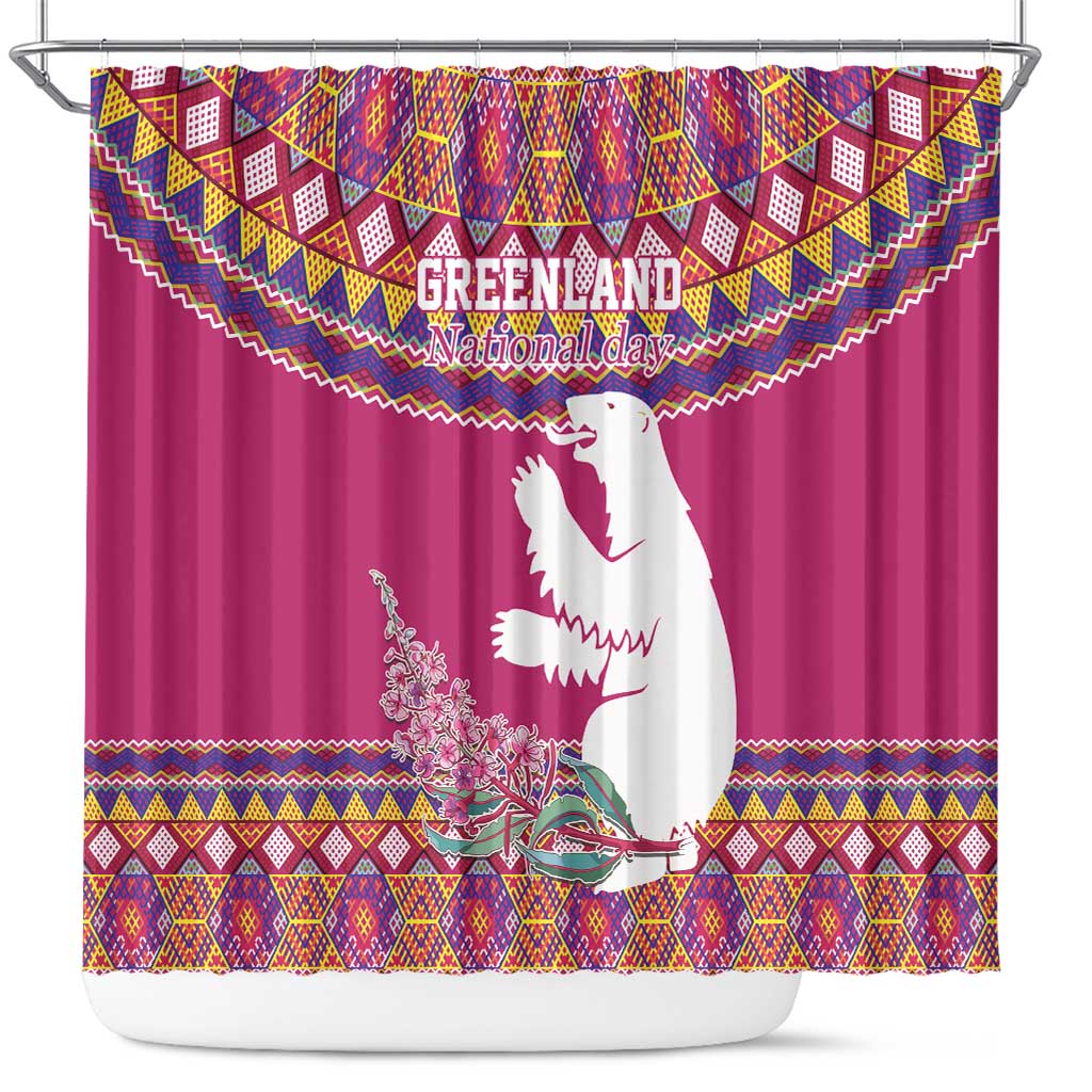 Greenland National Day Shower Curtain Inuit Kalaallisuut style