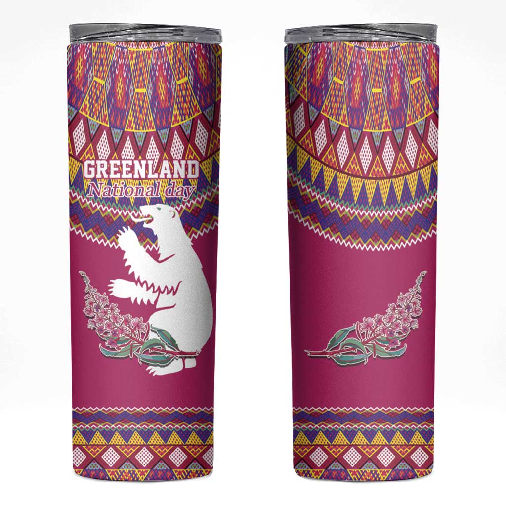 Greenland National Day Skinny Tumbler Inuit Kalaallisuut style