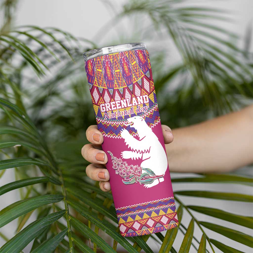 Greenland National Day Skinny Tumbler Inuit Kalaallisuut style