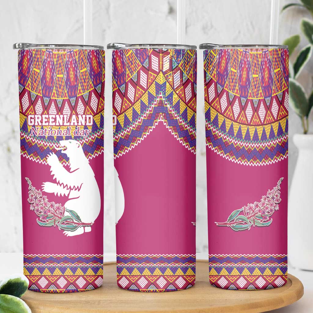 Greenland National Day Skinny Tumbler Inuit Kalaallisuut style