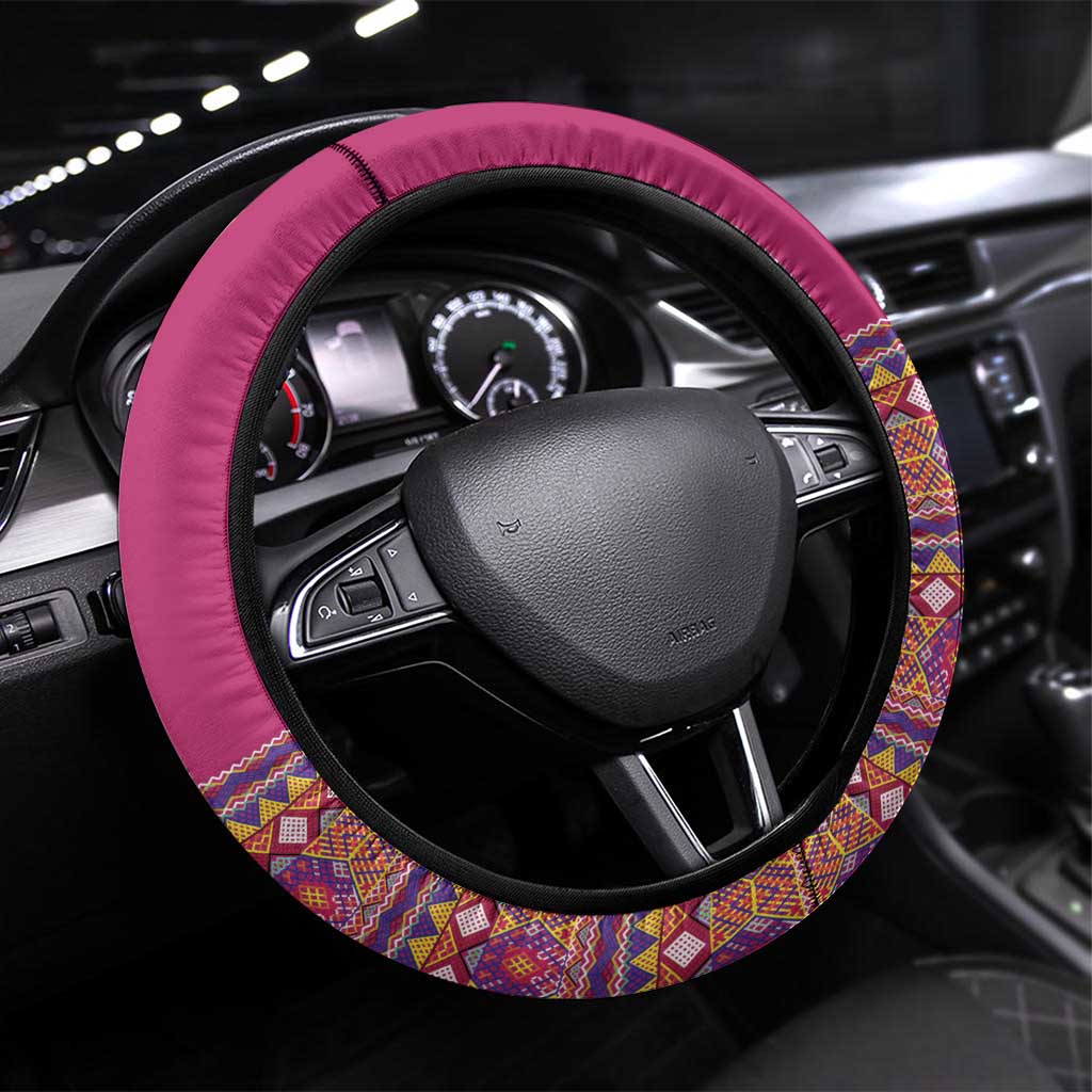 Greenland National Day Steering Wheel Cover Inuit Kalaallisuut style