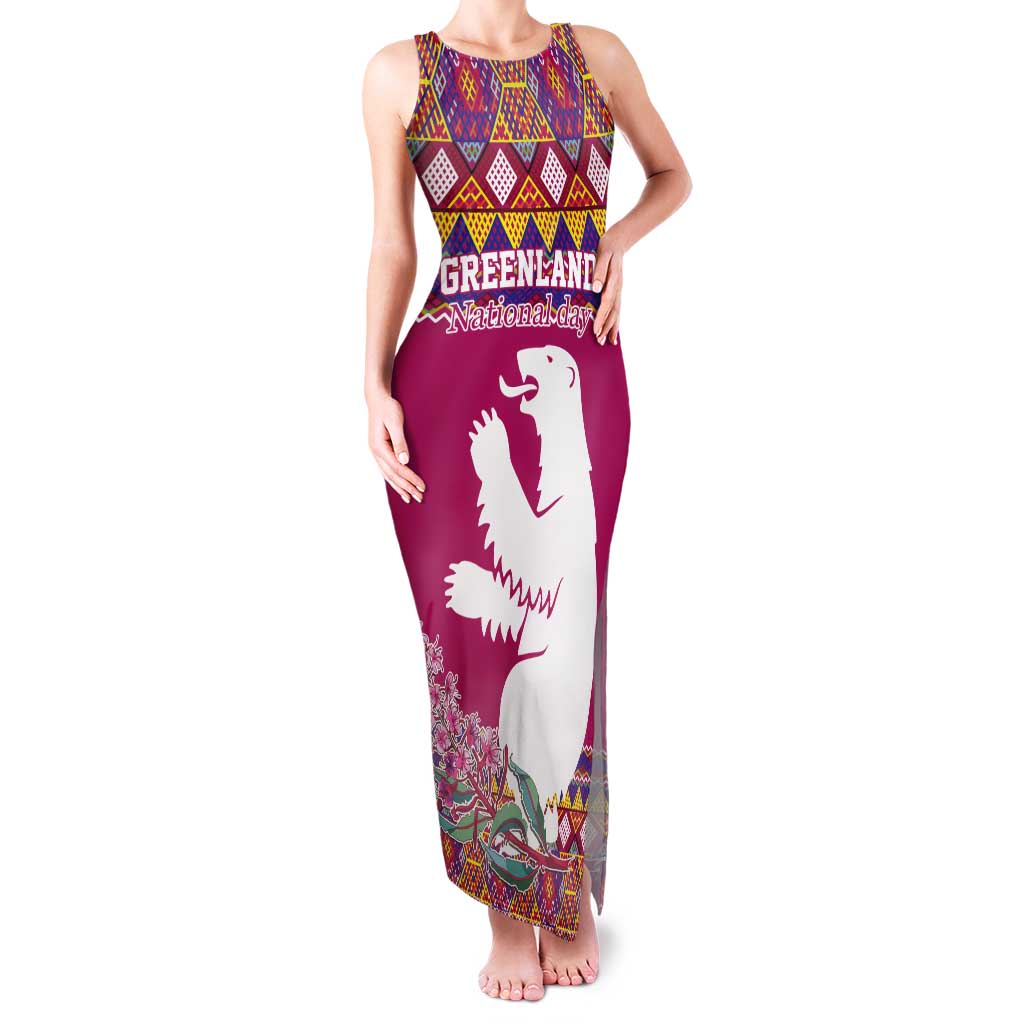 Greenland National Day Tank Maxi Dress Inuit Kalaallisuut style