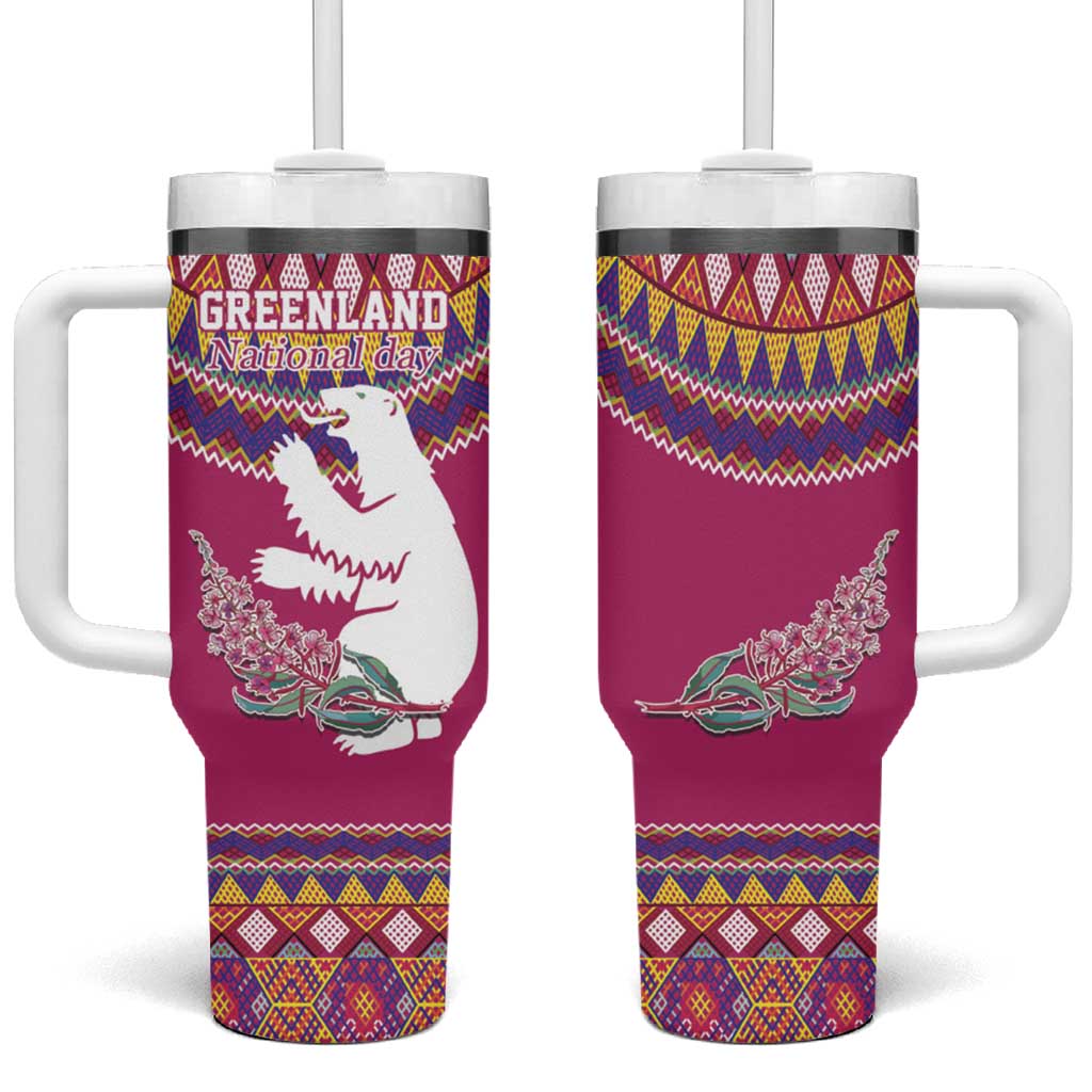 Greenland National Day Tumbler With Handle Inuit Kalaallisuut style