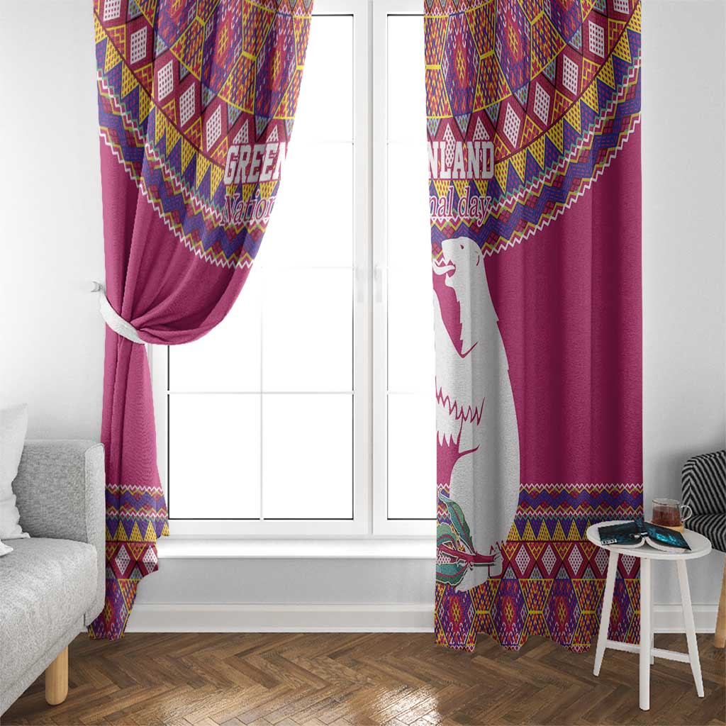 Greenland National Day Window Curtain Inuit Kalaallisuut style