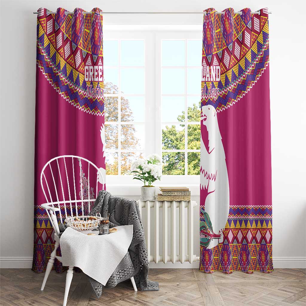 Greenland National Day Window Curtain Inuit Kalaallisuut style