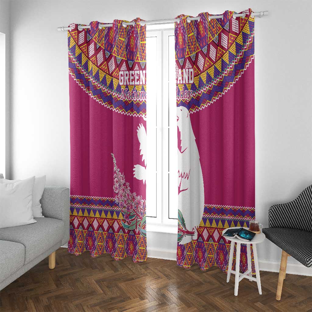 Greenland National Day Window Curtain Inuit Kalaallisuut style