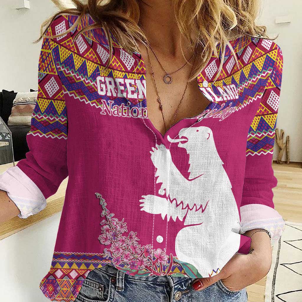 Greenland National Day Women Casual Shirt Inuit Kalaallisuut style
