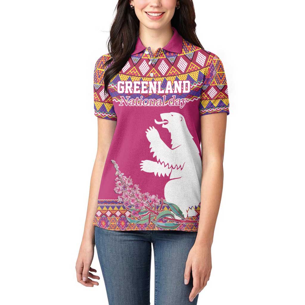 Greenland National Day Women Polo Shirt Inuit Kalaallisuut style