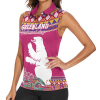 Greenland National Day Women Sleeveless Polo Shirt Inuit Kalaallisuut style