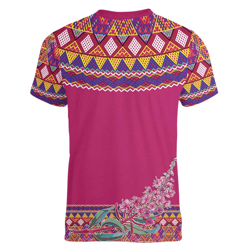 Greenland National Day Women V-Neck T-Shirt Inuit Kalaallisuut style