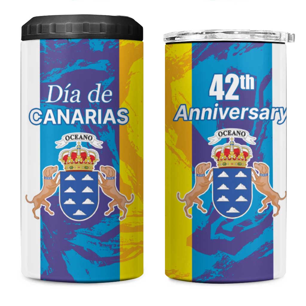 Canary Islands Dia de Canarias 4 in 1 Can Cooler Tumbler 42th Anniversary