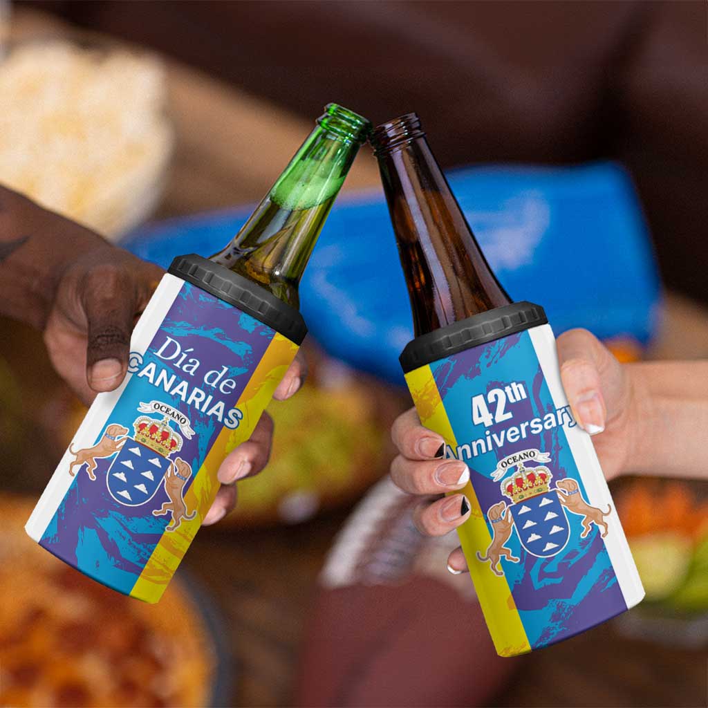 Canary Islands Dia de Canarias 4 in 1 Can Cooler Tumbler 42th Anniversary