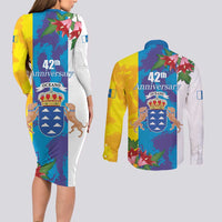 Canary Islands Dia de Canarias Couples Matching Long Sleeve Bodycon Dress and Long Sleeve Button Shirt 42th Anniversary
