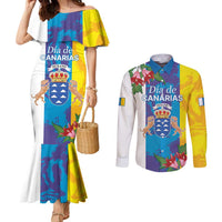 Canary Islands Dia de Canarias Couples Matching Mermaid Dress and Long Sleeve Button Shirt 42th Anniversary