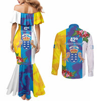 Canary Islands Dia de Canarias Couples Matching Mermaid Dress and Long Sleeve Button Shirt 42th Anniversary
