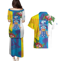 Canary Islands Dia de Canarias Couples Matching Puletasi and Hawaiian Shirt 42th Anniversary