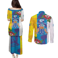 Canary Islands Dia de Canarias Couples Matching Puletasi and Long Sleeve Button Shirt 42th Anniversary