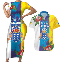 Canary Islands Dia de Canarias Couples Matching Short Sleeve Bodycon Dress and Hawaiian Shirt 42th Anniversary
