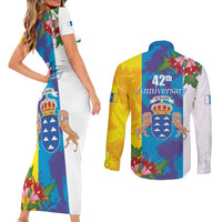 Canary Islands Dia de Canarias Couples Matching Short Sleeve Bodycon Dress and Long Sleeve Button Shirt 42th Anniversary