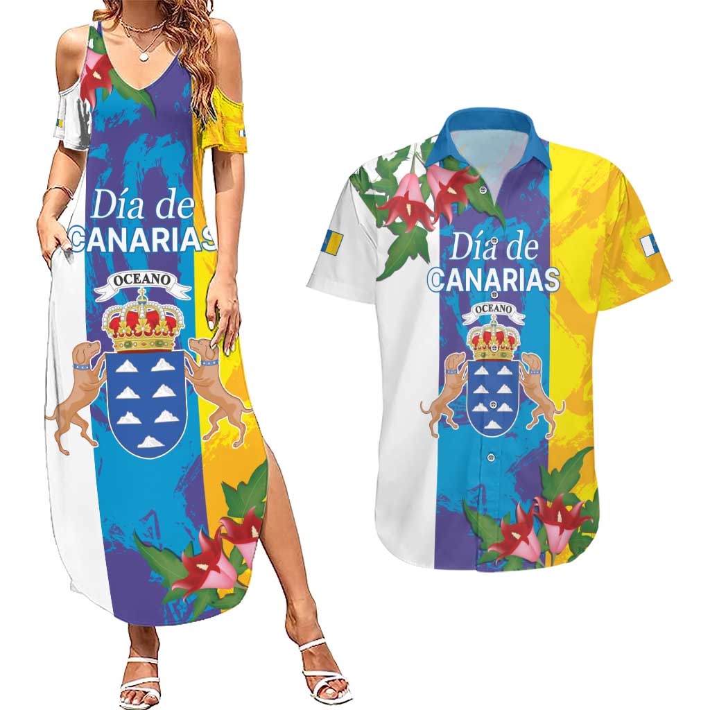 Canary Islands Dia de Canarias Couples Matching Summer Maxi Dress and Hawaiian Shirt 42th Anniversary