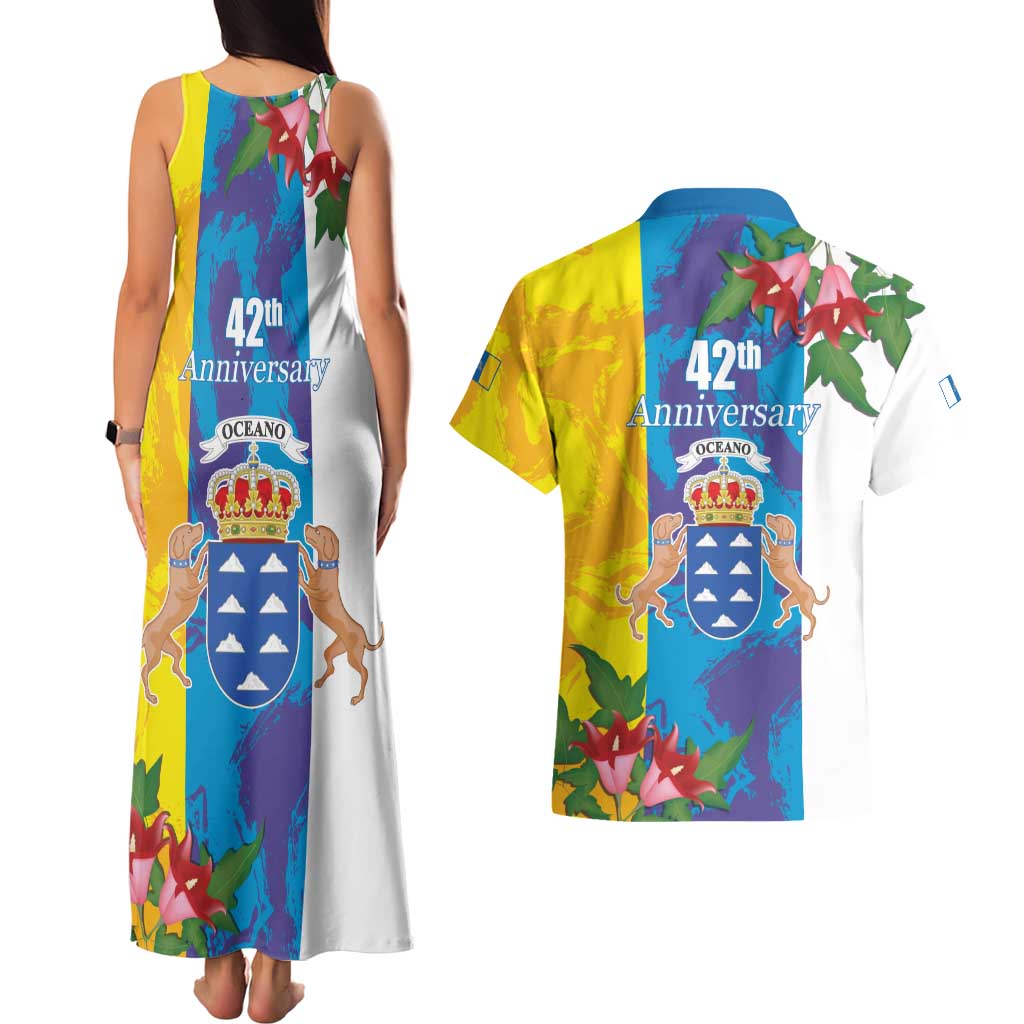 Canary Islands Dia de Canarias Couples Matching Tank Maxi Dress and Hawaiian Shirt 42th Anniversary