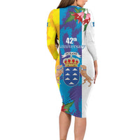 Canary Islands Dia de Canarias Family Matching Long Sleeve Bodycon Dress and Hawaiian Shirt 42th Anniversary