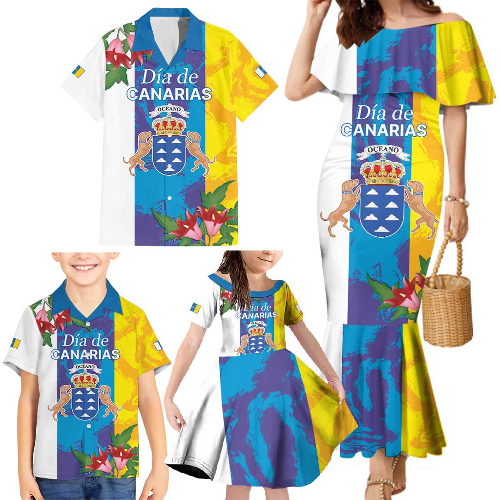 Canary Islands Dia de Canarias Family Matching Mermaid Dress and Hawaiian Shirt 42th Anniversary