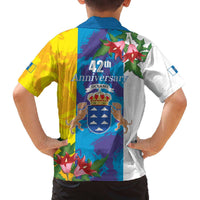 Canary Islands Dia de Canarias Family Matching Off The Shoulder Long Sleeve Dress and Hawaiian Shirt 42th Anniversary
