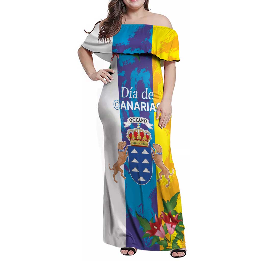 Canary Islands Dia de Canarias Family Matching Off Shoulder Maxi Dress and Hawaiian Shirt 42th Anniversary