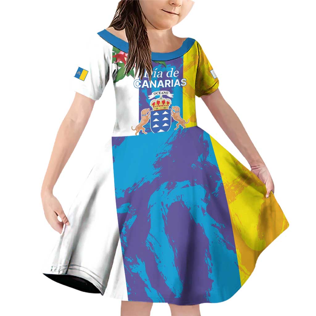 Canary Islands Dia de Canarias Family Matching Off Shoulder Short Dress and Hawaiian Shirt 42th Anniversary