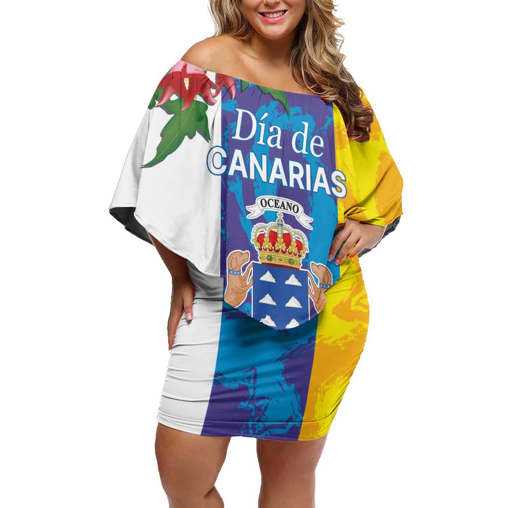 Canary Islands Dia de Canarias Family Matching Off Shoulder Short Dress and Hawaiian Shirt 42th Anniversary