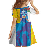 Canary Islands Dia de Canarias Family Matching Short Sleeve Bodycon Dress and Hawaiian Shirt 42th Anniversary
