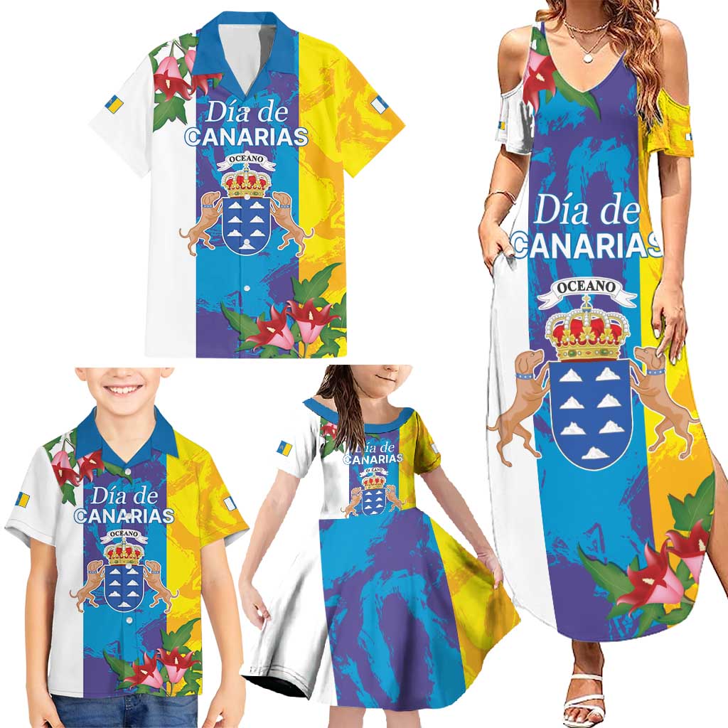 Canary Islands Dia de Canarias Family Matching Summer Maxi Dress and Hawaiian Shirt 42th Anniversary