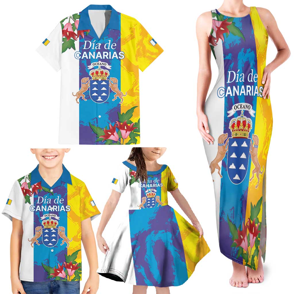 Canary Islands Dia de Canarias Family Matching Tank Maxi Dress and Hawaiian Shirt 42th Anniversary