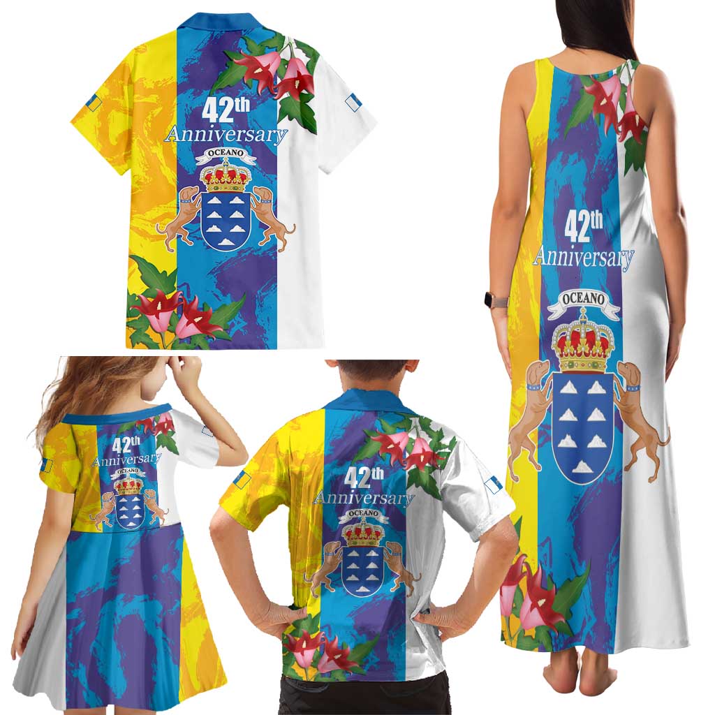 Canary Islands Dia de Canarias Family Matching Tank Maxi Dress and Hawaiian Shirt 42th Anniversary