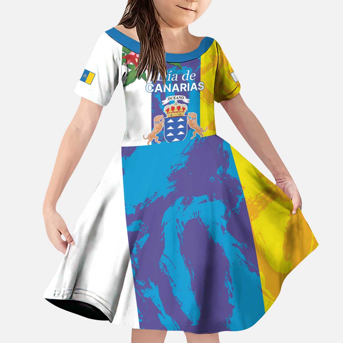 Canary Islands Dia de Canarias Kid Short Sleeve Dress 42th Anniversary