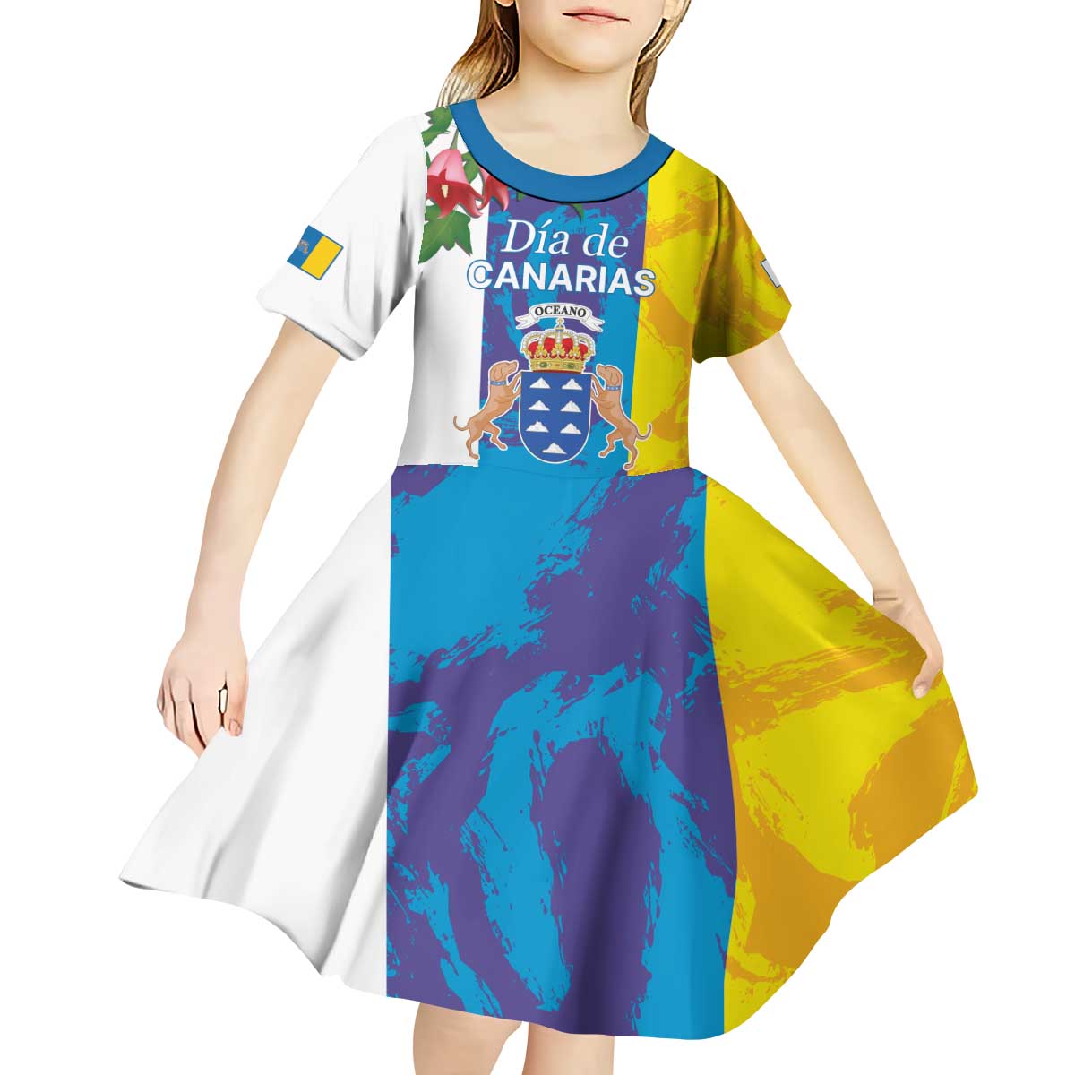Canary Islands Dia de Canarias Kid Short Sleeve Dress 42th Anniversary