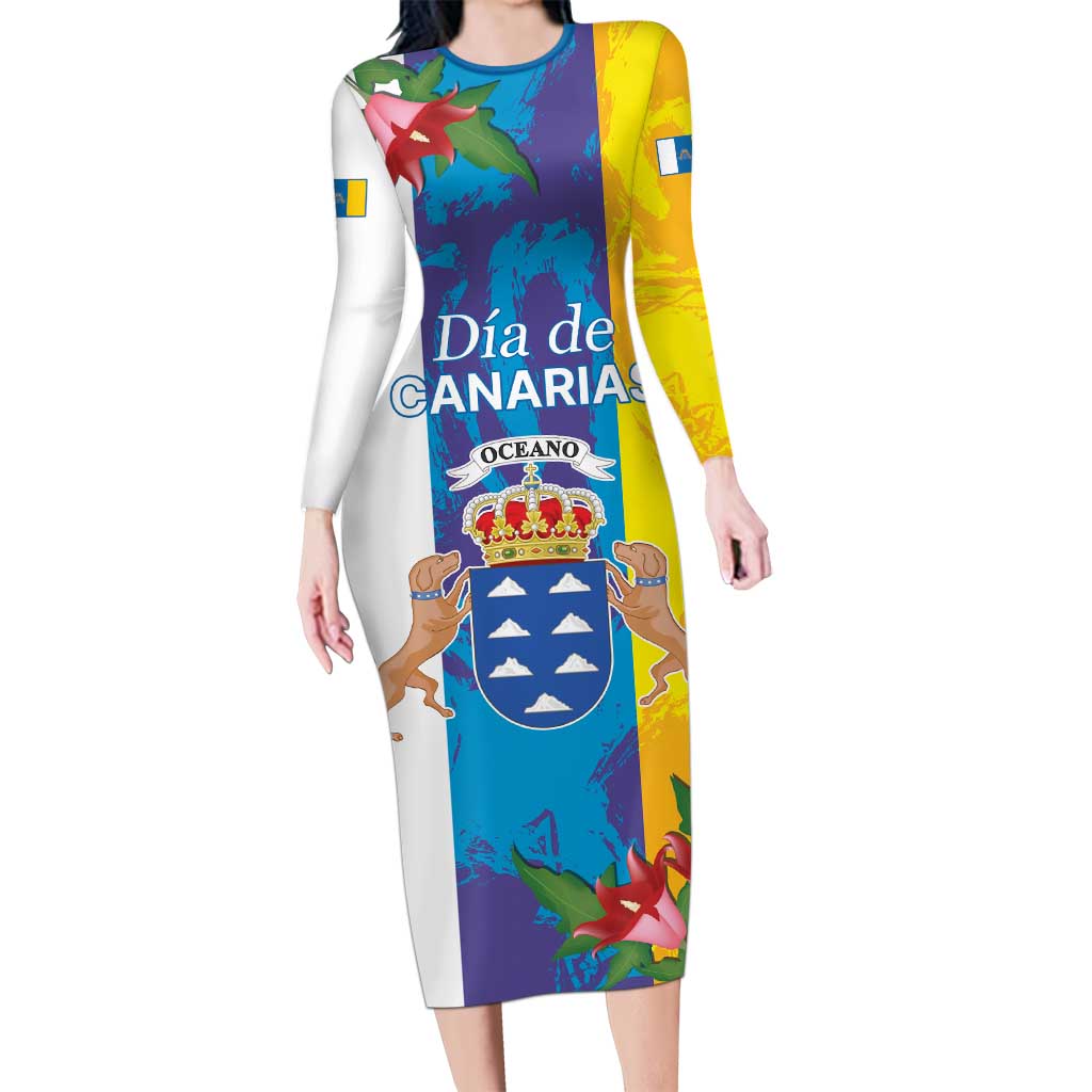 Canary Islands Dia de Canarias Long Sleeve Bodycon Dress 42th Anniversary