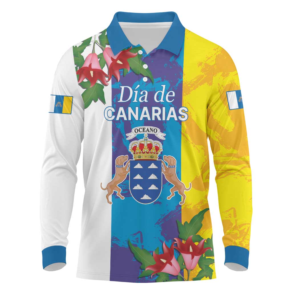 Canary Islands Dia de Canarias Long Sleeve Polo Shirt 42th Anniversary