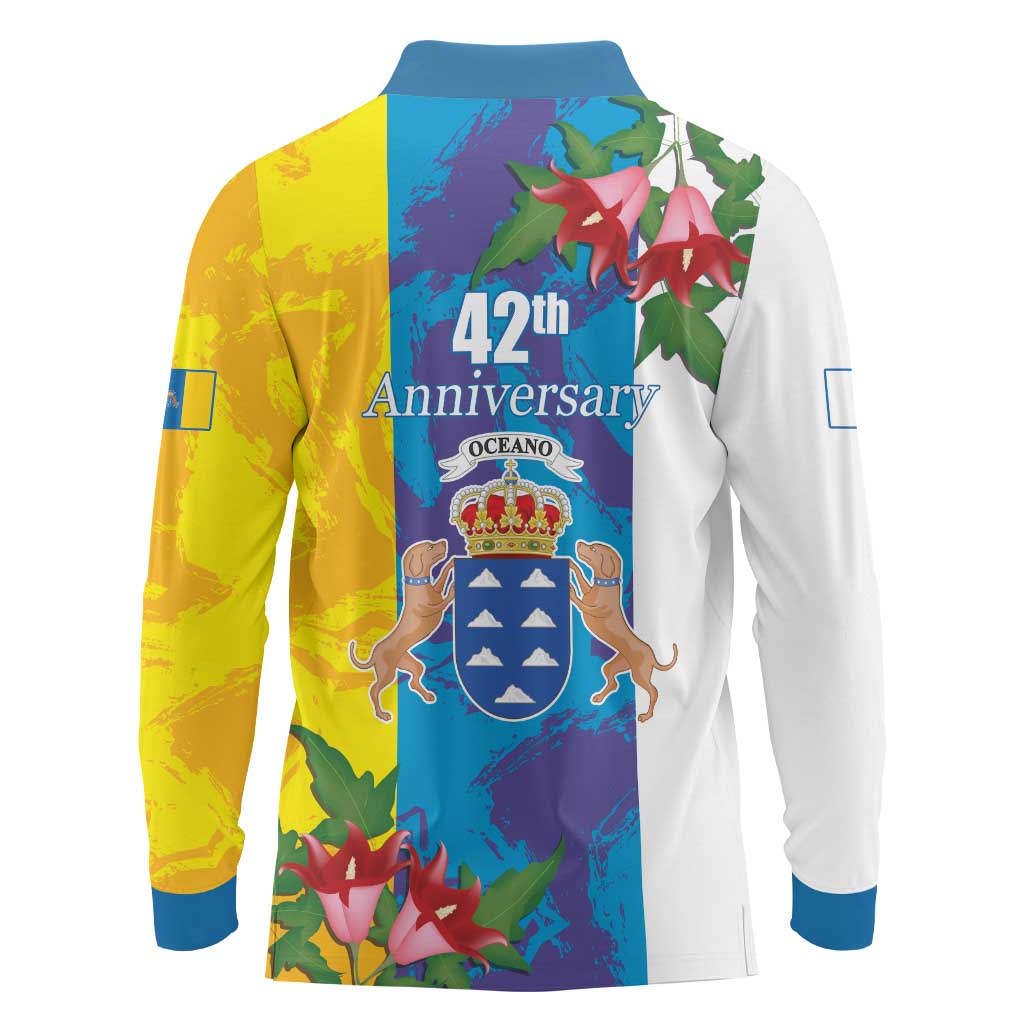 Canary Islands Dia de Canarias Long Sleeve Polo Shirt 42th Anniversary