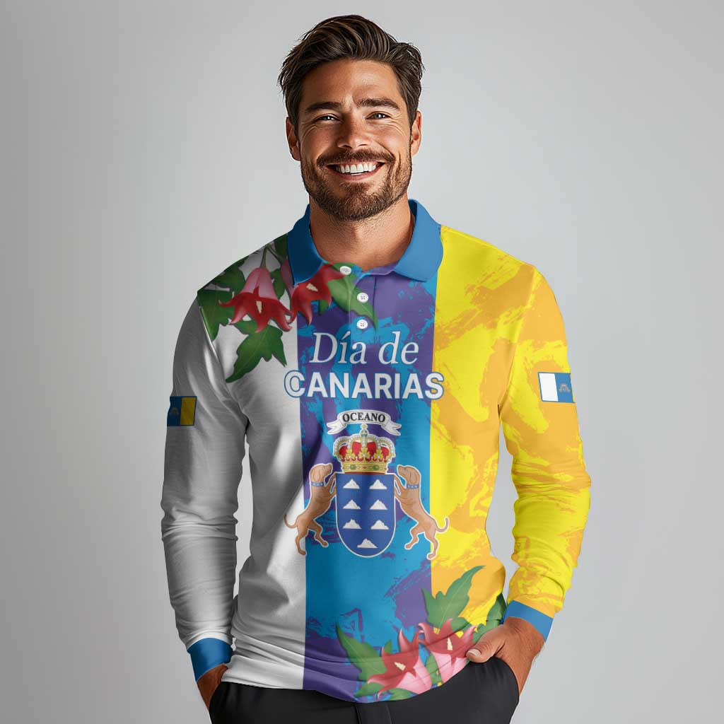 Canary Islands Dia de Canarias Long Sleeve Polo Shirt 42th Anniversary