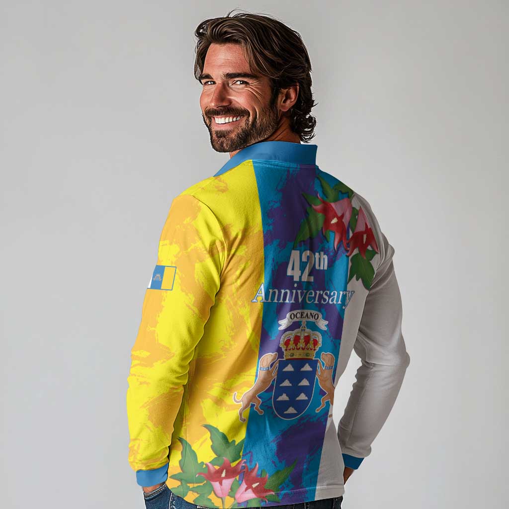 Canary Islands Dia de Canarias Long Sleeve Polo Shirt 42th Anniversary