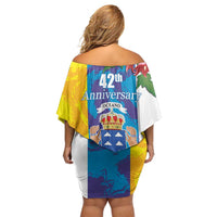 Canary Islands Dia de Canarias Off Shoulder Short Dress 42th Anniversary