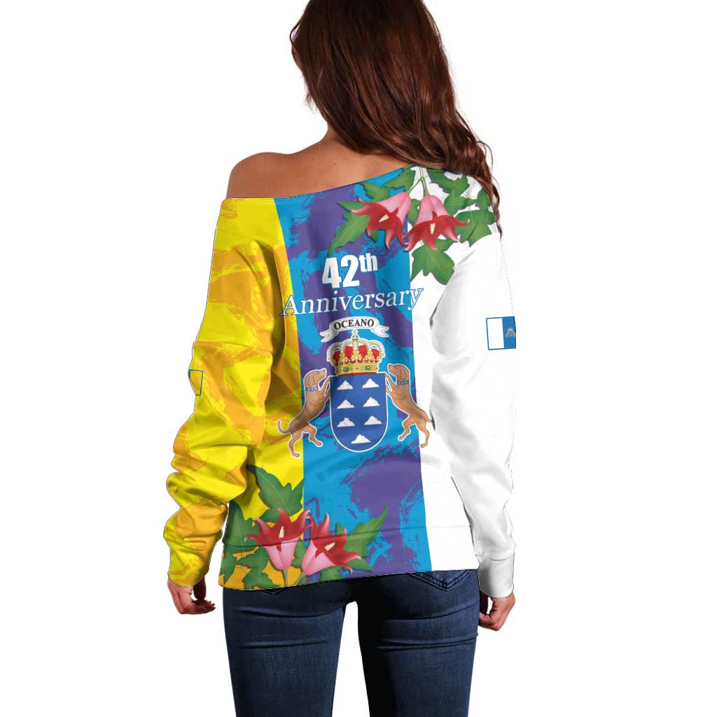 Canary Islands Dia de Canarias Off Shoulder Sweater 42th Anniversary