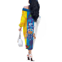 Canary Islands Dia de Canarias Off The Shoulder Long Sleeve Dress 42th Anniversary