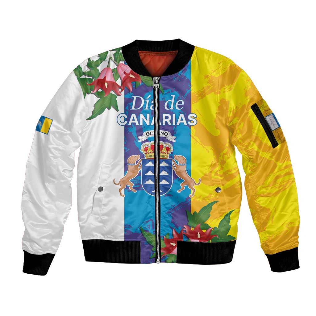 Canary Islands Dia de Canarias Sleeve Zip Bomber Jacket 42th Anniversary