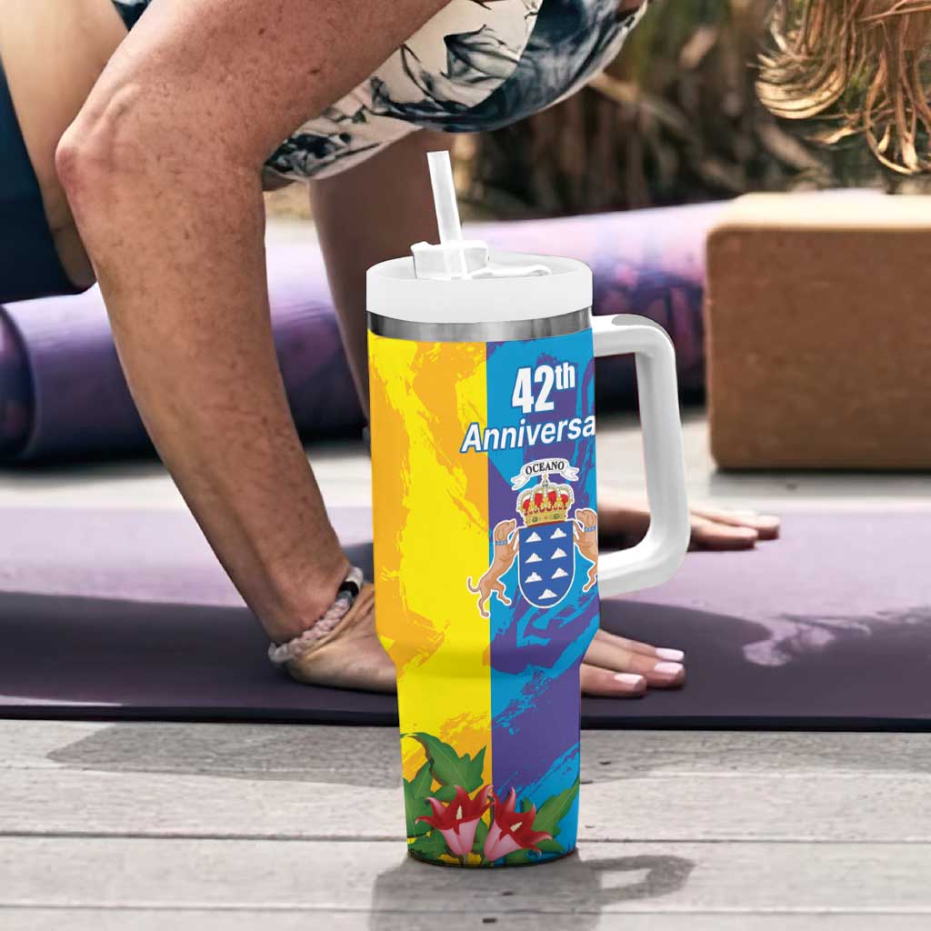 Canary Islands Dia de Canarias Tumbler With Handle 42th Anniversary
