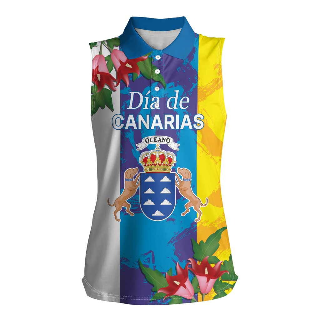 Canary Islands Dia de Canarias Women Sleeveless Polo Shirt 42th Anniversary